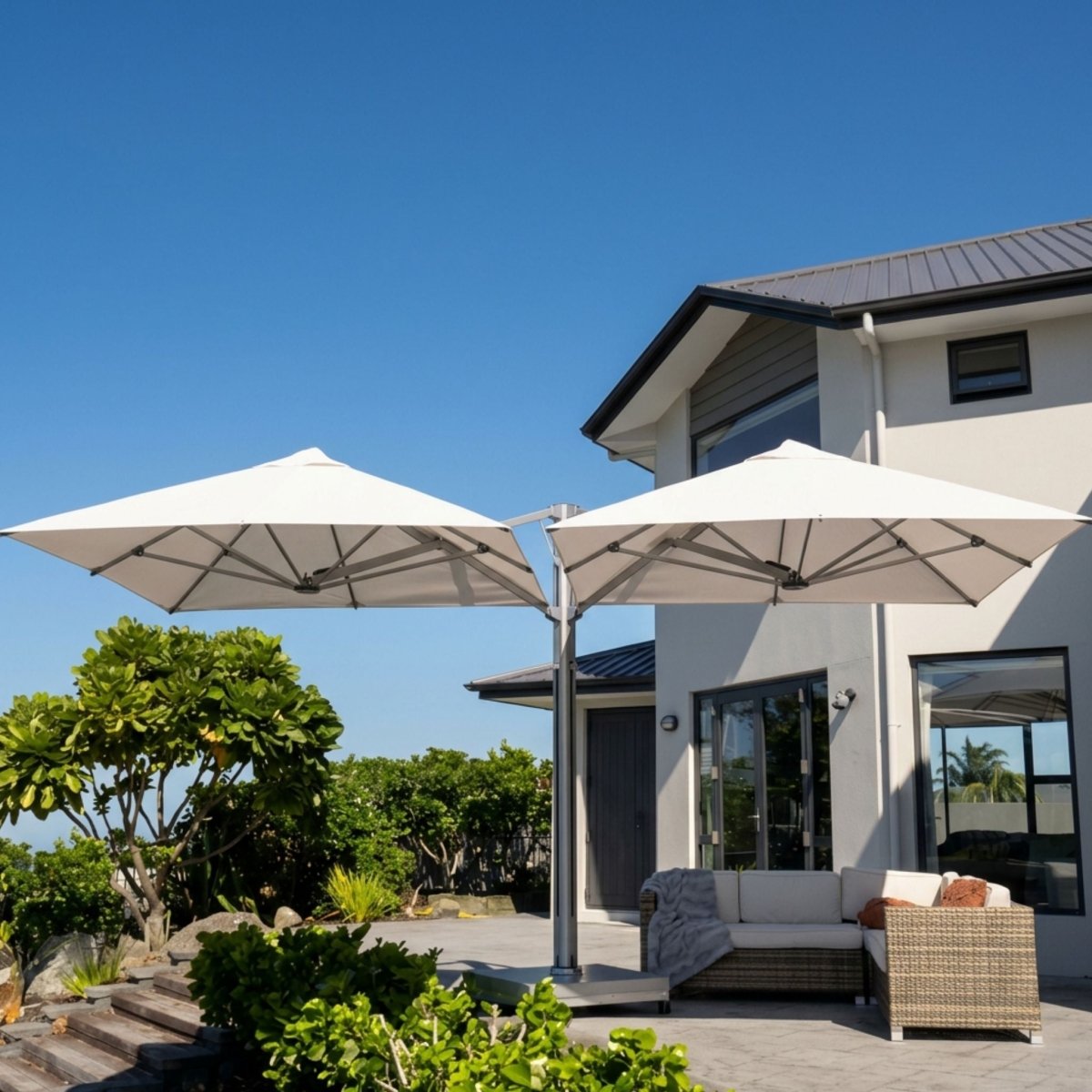 Shadowspec - Unity™ Duo Multi-Canopy Cantilever Umbrella - Umbrello Malaysia