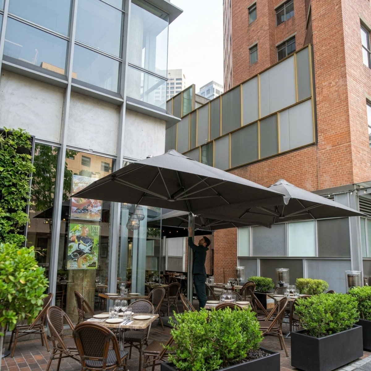 Shadowspec - Unity™ Trio Multi-Canopy Cantilever Umbrella - Umbrello Malaysia