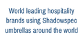 Text for scrolling banner explaining logos are of world leading brands using Shadowspec umbrellas