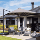 Shadowspec Serenity Rotating Cantilever umbrella with octagonal canopy at a residential patio