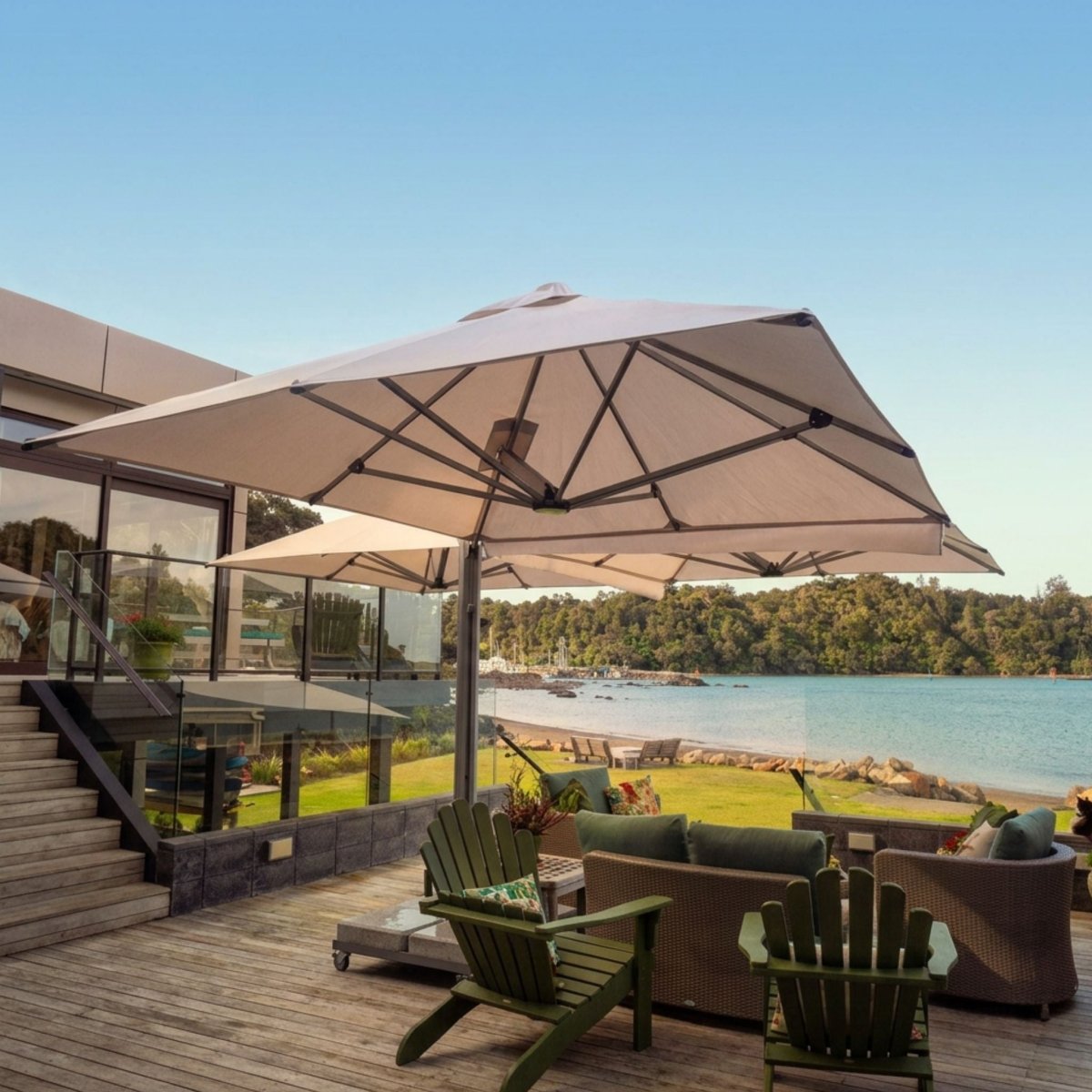 Shadowspec - Unity™ Trio Multi-Canopy Cantilever Umbrella - Umbrello Malaysia